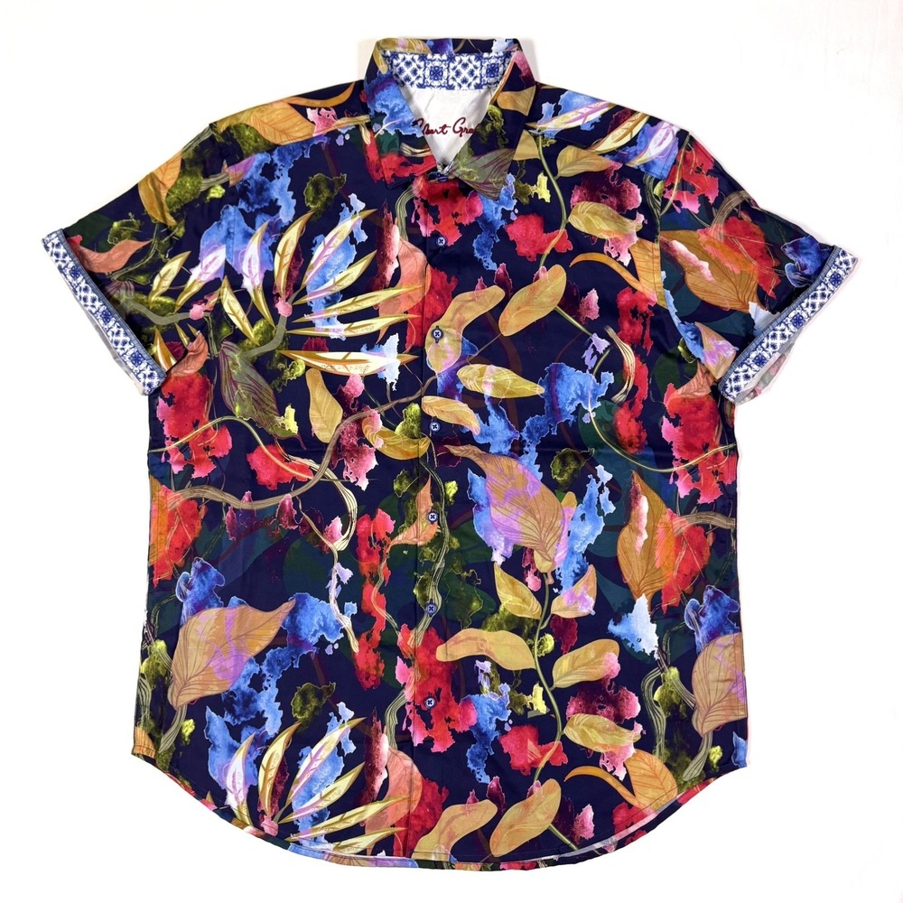 Robert Graham Meraz XL Classic Fit Floral Short Sleeve Shirt NWT